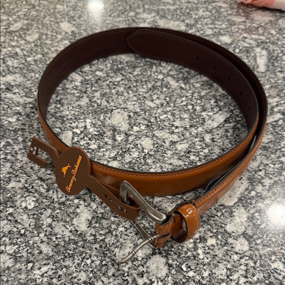 Brown Leather Belt by Tommy Bahama